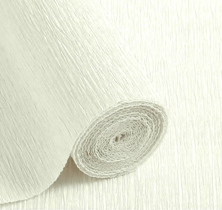 LCREATE LCREATE LCREATE Crepe Paper Roll 8.2ft Long 17 Inch Wide for Wedding Ceremony Various Large Festivals Decoration (White Cream) - Image 1